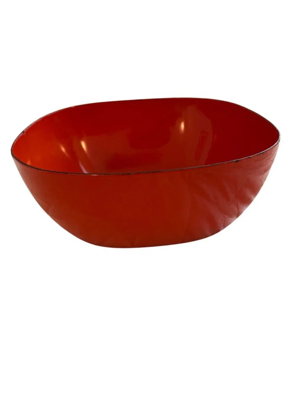 Cathrineholm Enamelware Metal Square Bowl Orange Minimalist Functional MCM
